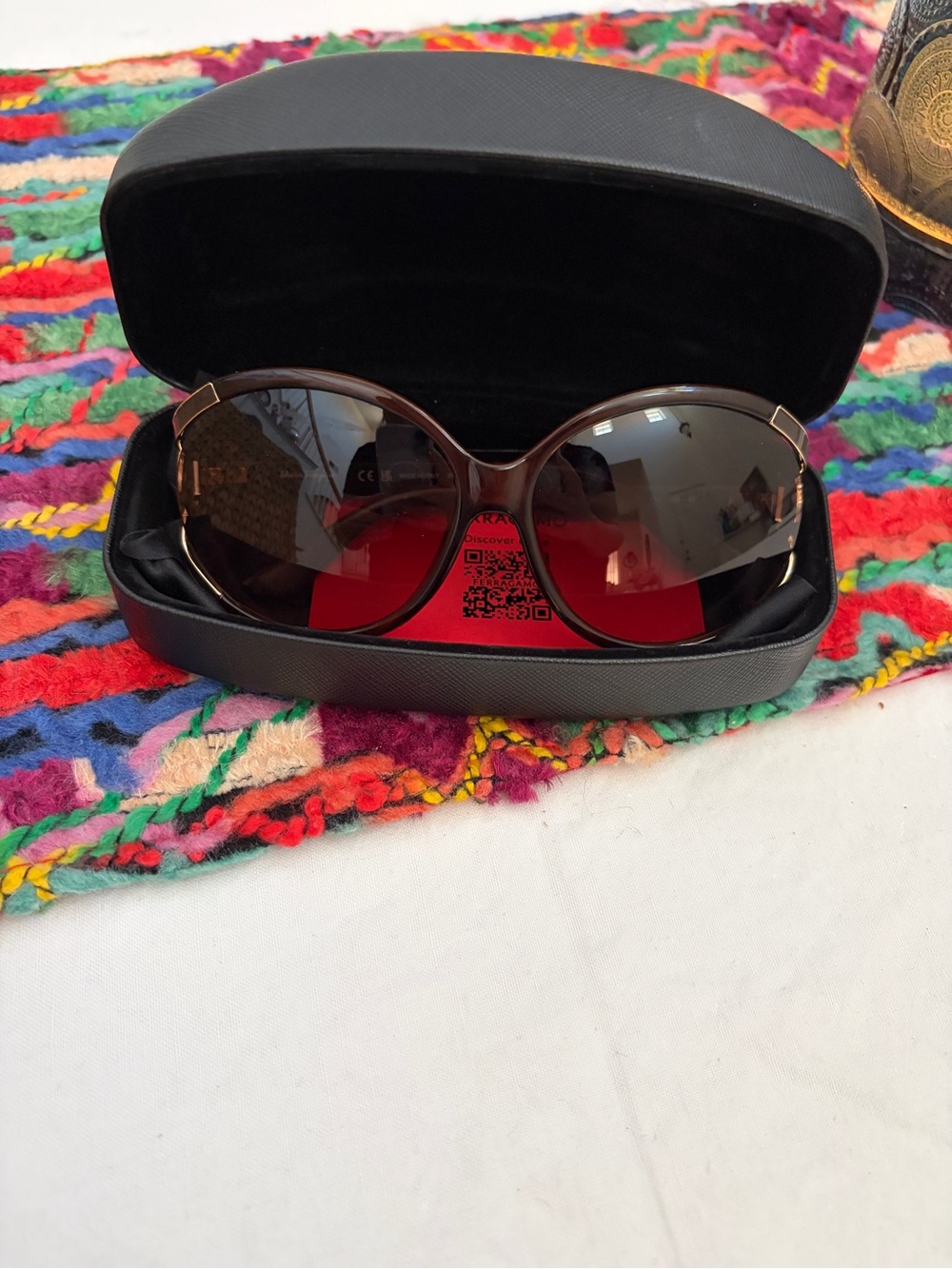 SALVATORE FERRAGAMO Oversized Brown Gradient Sunglasses NEW